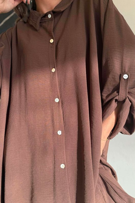 Suki Pleat Back Blouse Chocolate /12=